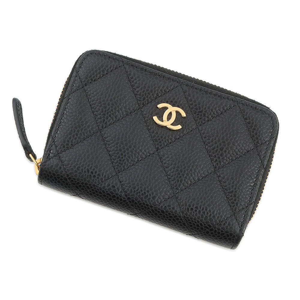 シャネル コインケース マトラッセ ココマーク クラシック ジップコインパース キャビアスキン AP0216 CHANEL 財布 小銭入れ 黒