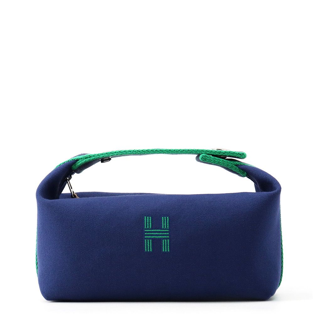 エルメス ポーチ ブリッド・ア・ブラックPM マリン/シルバー金具 キャンバス HERMES 小物入れ 55,770円