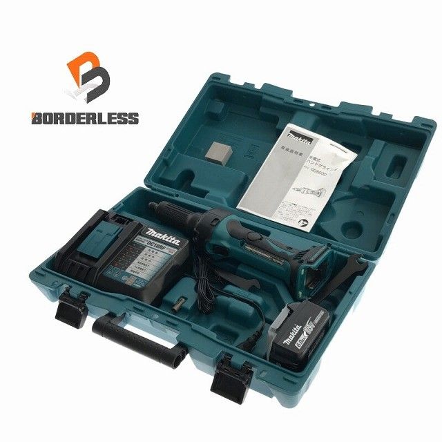 ☆未使用品☆makita マキタ 18V 充電式ハンドグラインダ GD800DRG バッテリー1個(18V 6.0Ah)充電器 ケース付 ストレートグラインダー129172