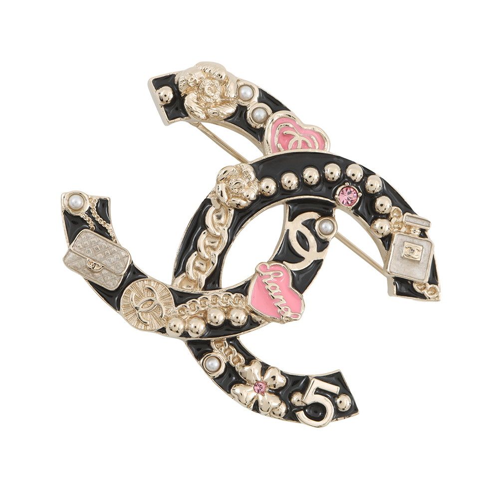 シャネル ブローチ ココマーク ラインストーン フェイクパール B24S ABD353 CHANEL アクセサリー