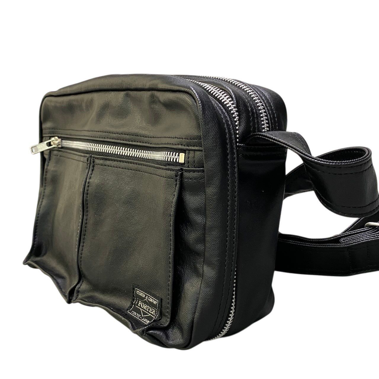 美品 PORTER ポーター ロゴ キャンバス ミニ ショルダー ボディ バッグ