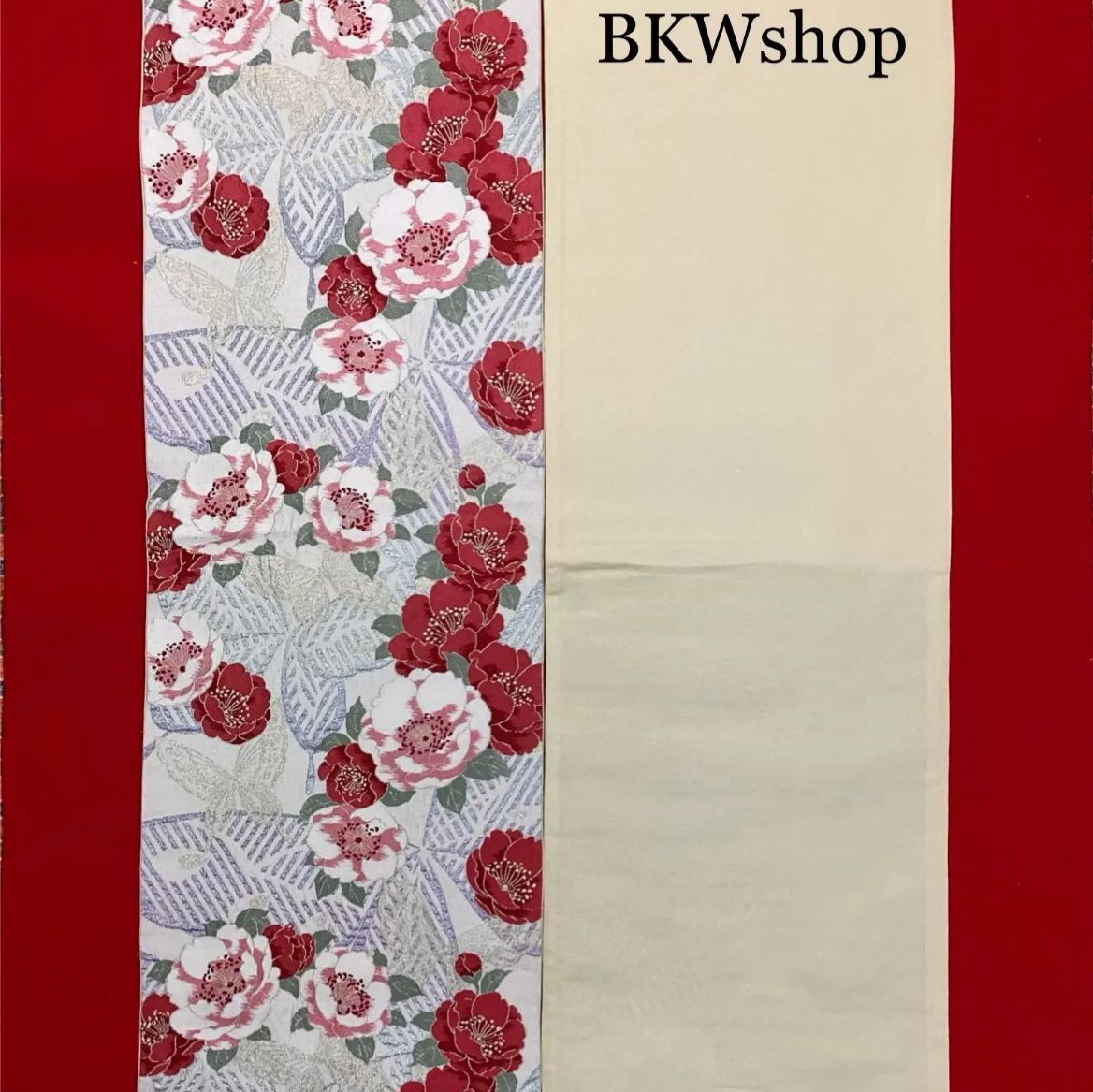 大特価 現品限り＞ used 正絹 振袖・袋帯 2点セット ピンクぼかし薔薇