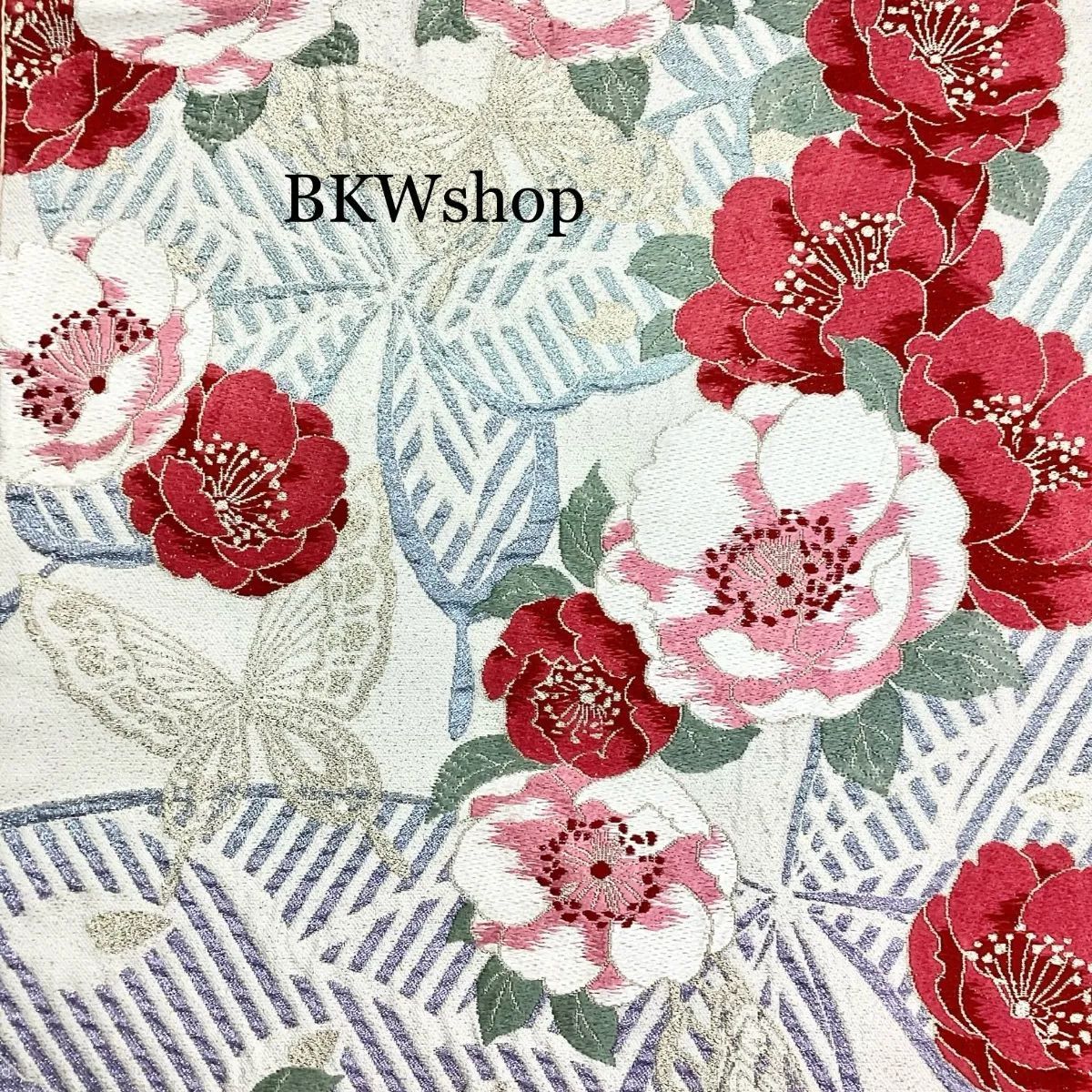 大特価 現品限り＞ used 正絹 振袖・袋帯 2点セット ピンクぼかし薔薇