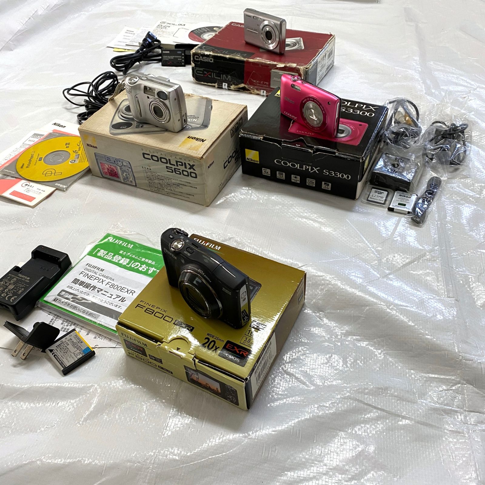【動作品4台まとめ】FUJIFILM CASIO Nikon コンデジ 4台セット #T213