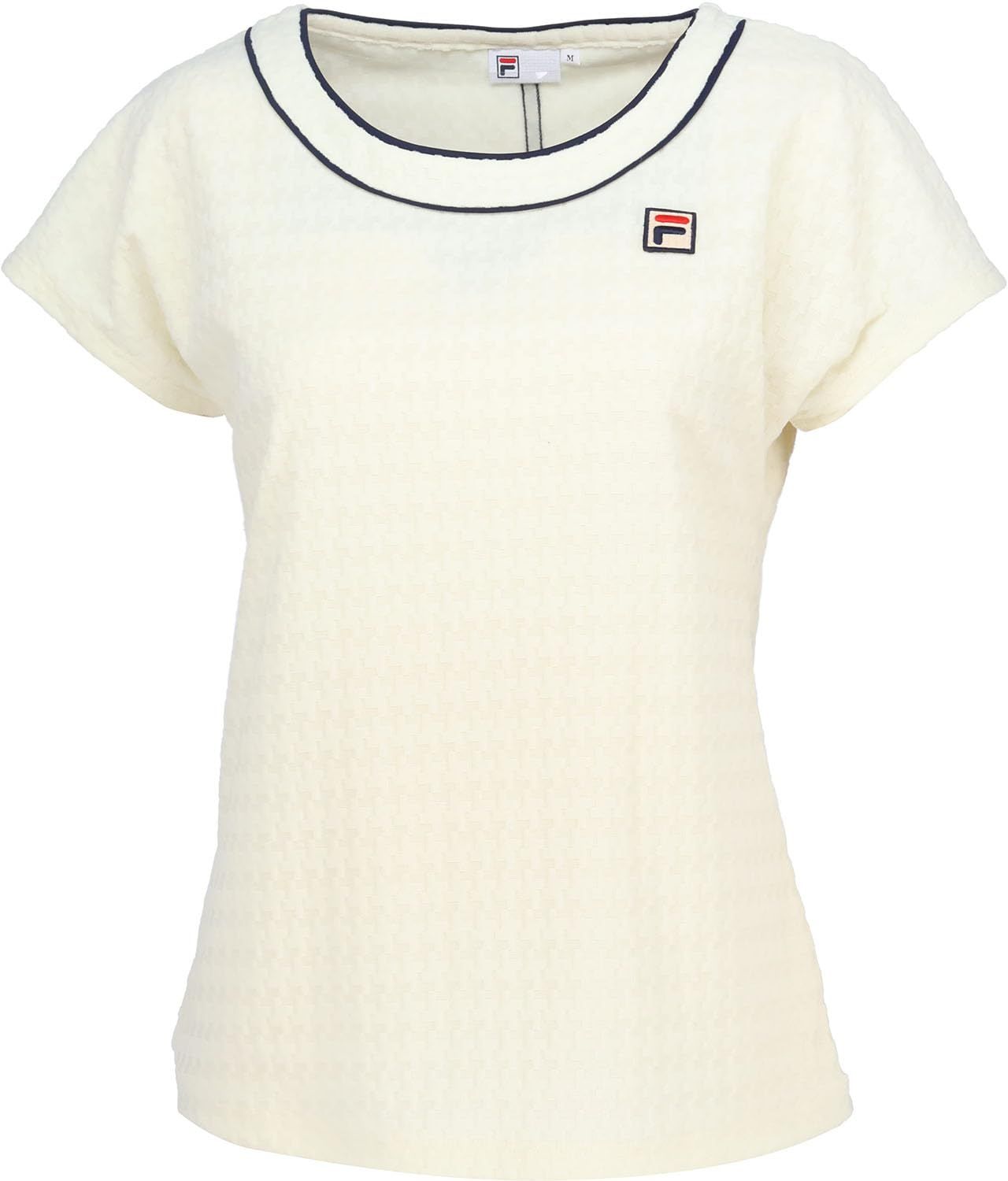 新品 FILA TENNIS(フィラ テニス) テニス 半袖シャツ ゲームシャツ 吸水速乾 UVカット加工 FDZEL0029 レディース アイボリー M