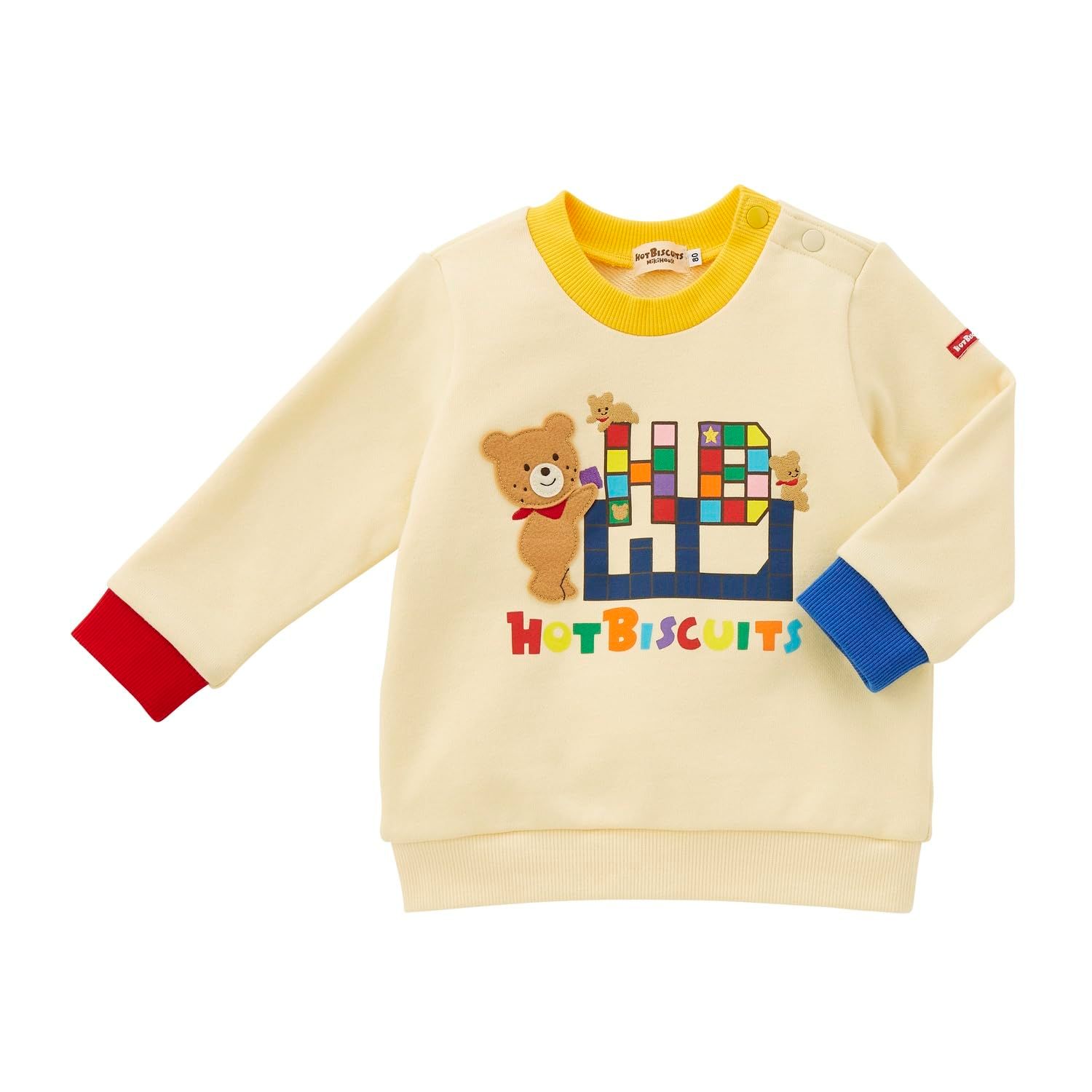 新品 [MIKIHOUSE HOT BISCUITS] [ミキハウス ホットビスケッツ] トレーナー 男の子 女の子 ベビー 子供服 白 100cm 73-5601-686