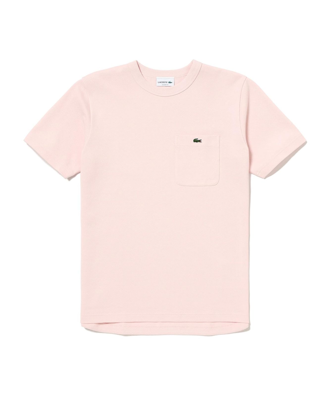 新品 [ラコステ] Tシャツ [公式] 鹿の子地ポケット半袖Tシャツ メンズ ライトピンク 5
