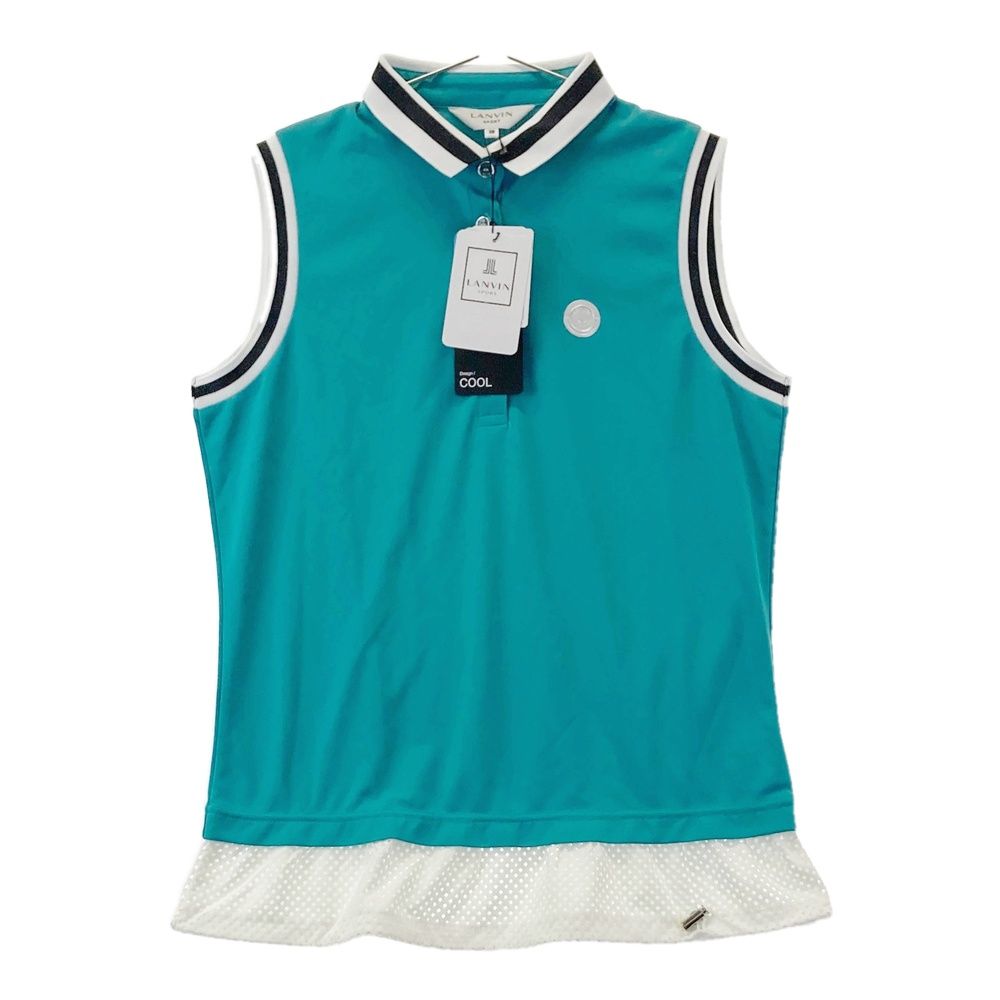 サイズ：38 LANVIN SPORT ランバン スポール ノースリーブポロシャツ メッシュ グリーン系 [240101682205] ゴルフウェア レディース ストスト
