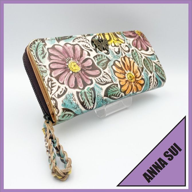 ANNA SUI（アナスイ） 長財布 ラウンドファスナー ローズハート 花柄 