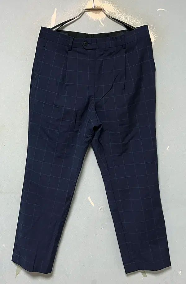 DAKS ダックス メンズ CHECK スーツ スラックス パンツ 夏 ネイビー M 30