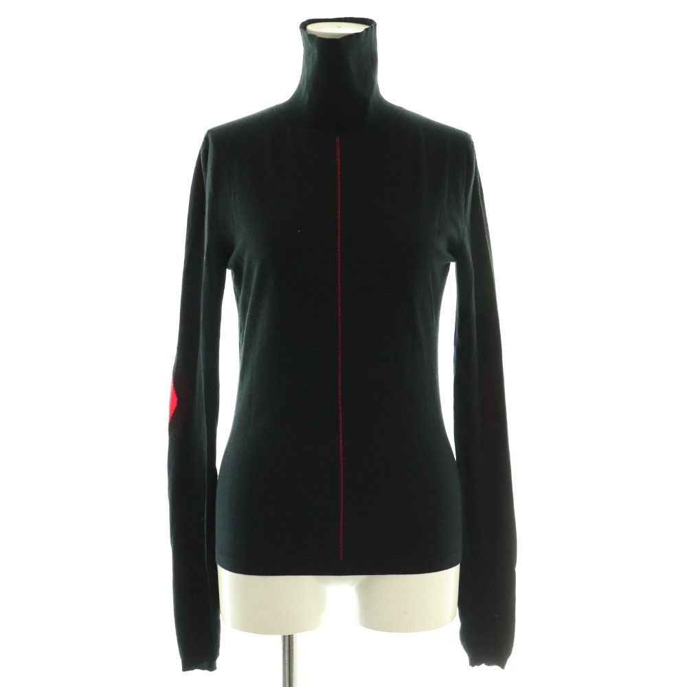 マルタンマルジェラ 1 Martin Margiela 1 ステッチデザインハイネックニット セーター ブラック レッド 長袖 /OK ■OS ■SH