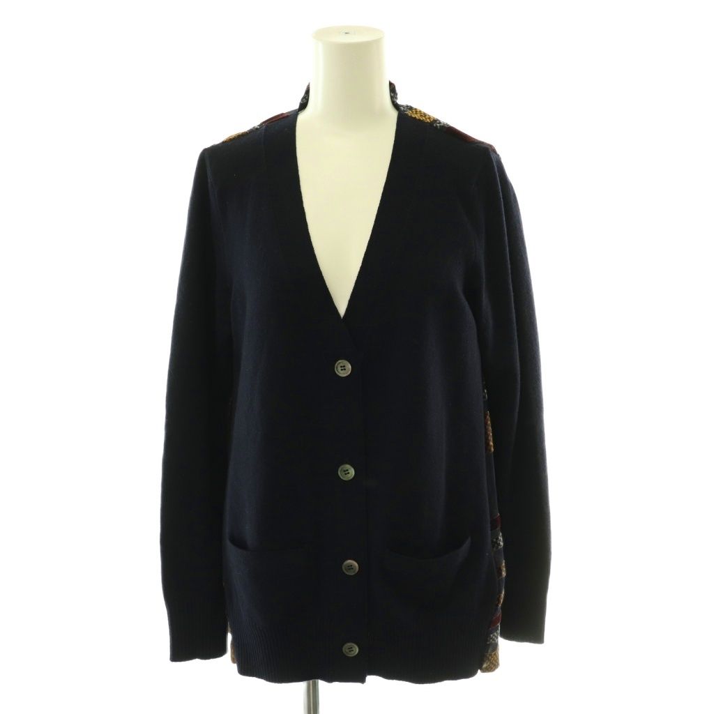 sakai サカイ　バックプリーツ ニットカーディガン カシミヤ混 サイズ3 SACAI プリーツ カーディガン 【公式通販】
