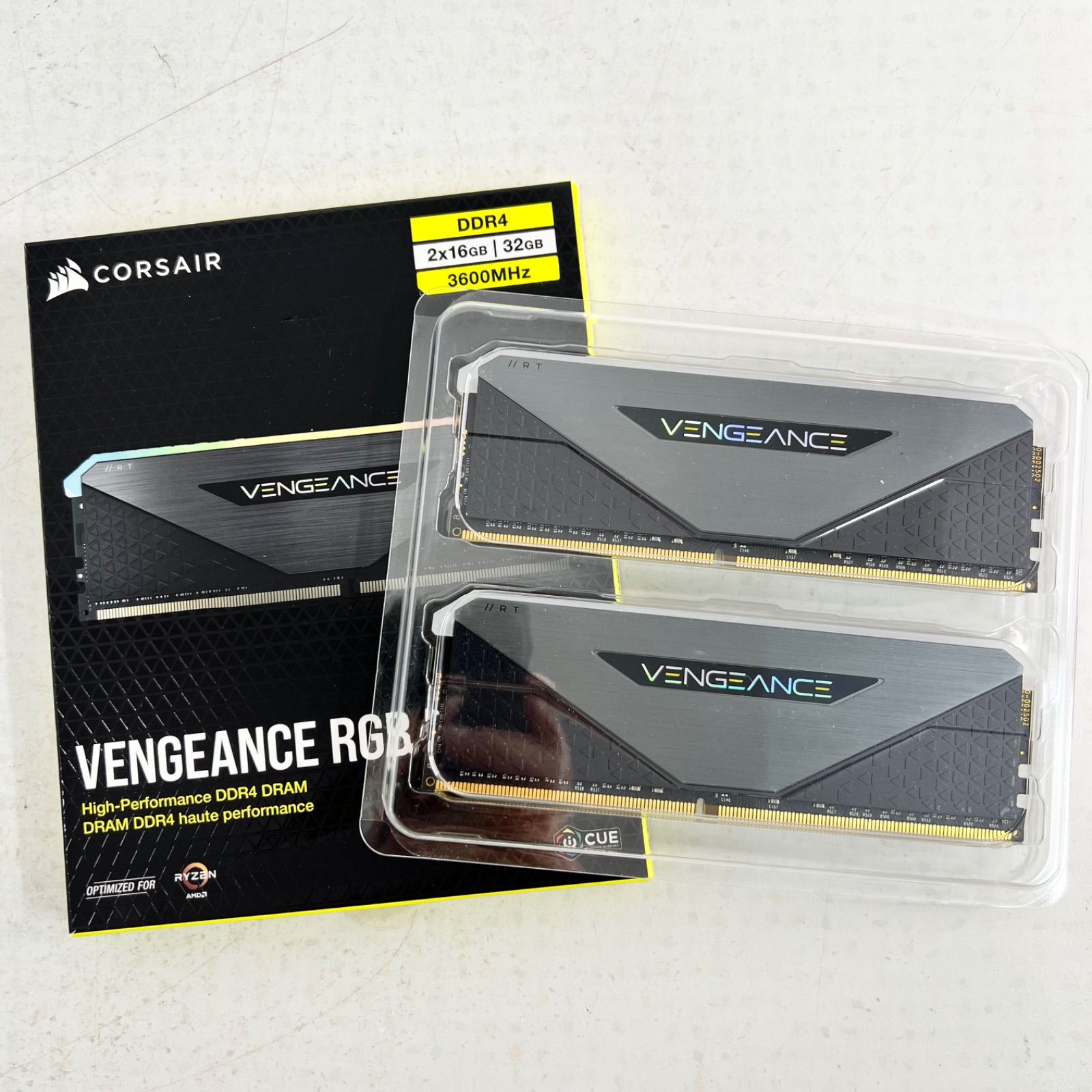 【動作未確認】Corsair VENGEANCE RGB RT DDR4-3600 CL16 メモリ 32GB (2×16GB) 2枚 64GB PC パソコン パーツ メモリー