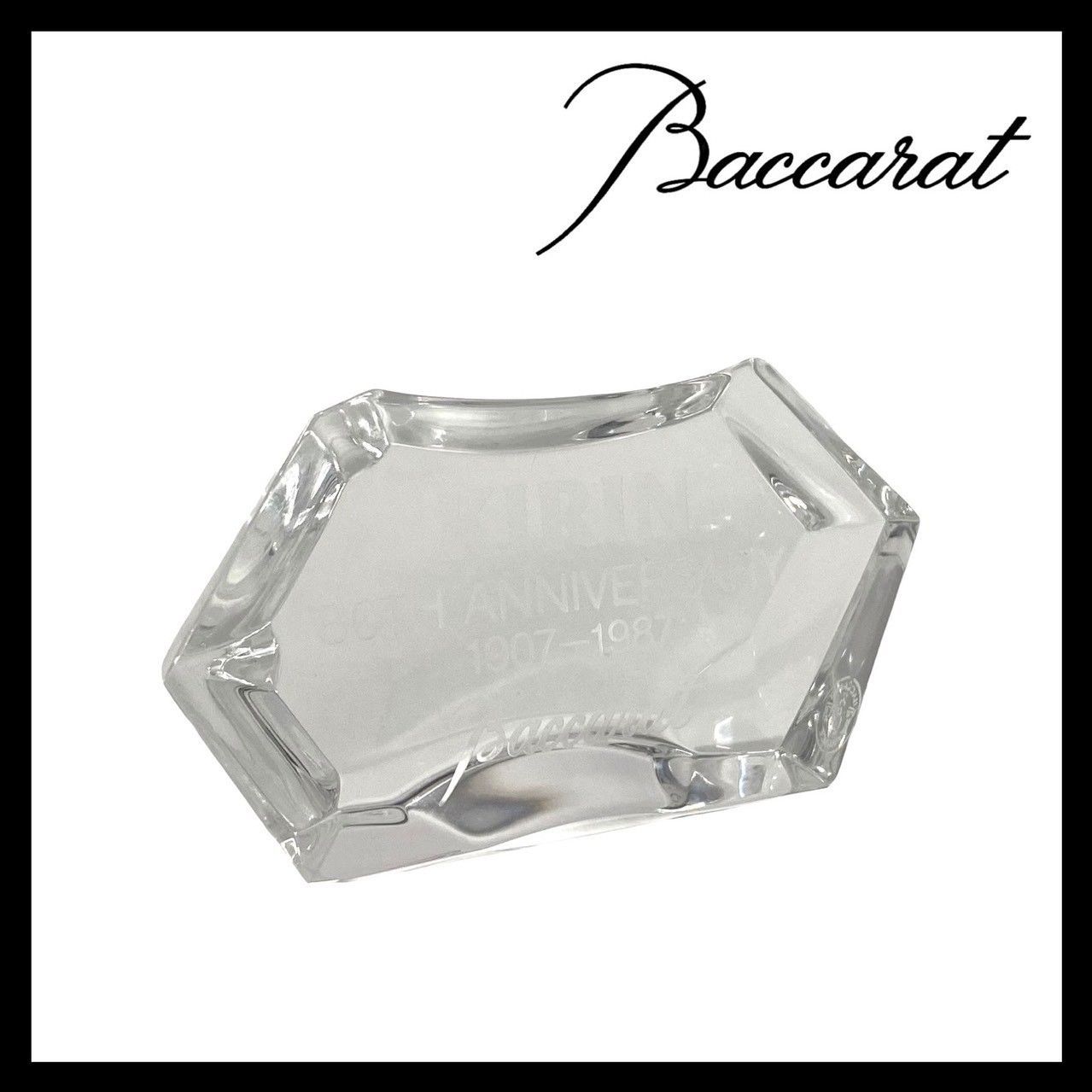 Baccarat】ペーパーウェイト クリスタル ガラス ディスプレイスタンド