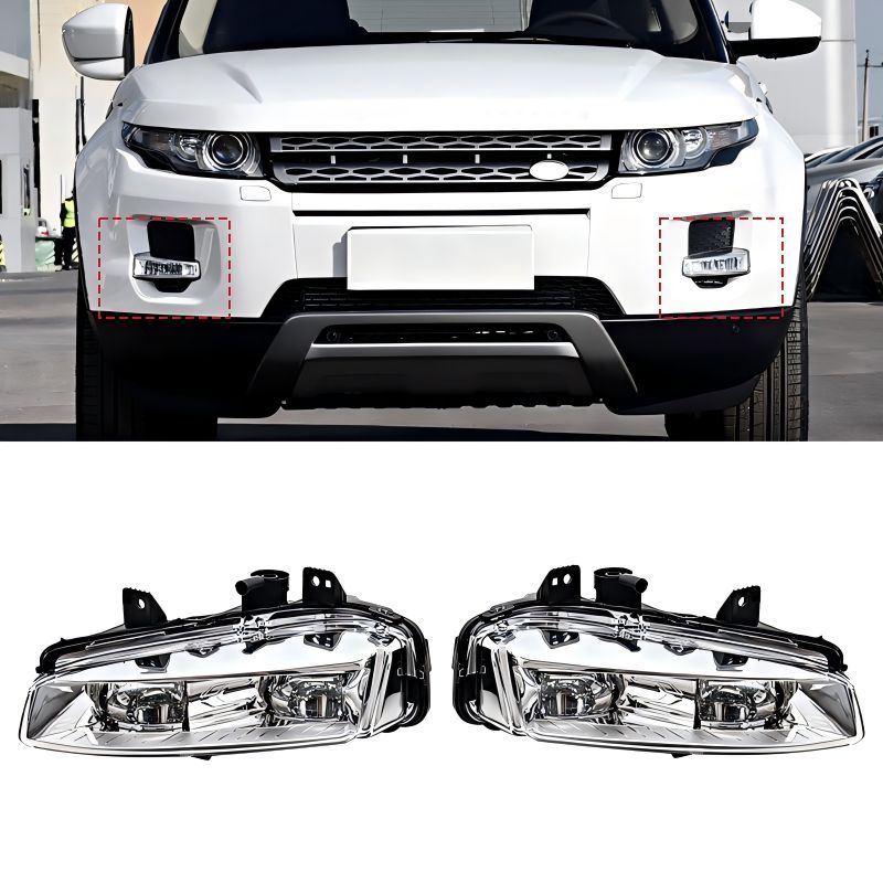 【送料無料】ランドローバー レンジローバー イヴォーク Range Rover Evoque 2012-2015対応 フロントフォグライト 左右セット LR026089 LR026090 ABS製 車体保護 衝撃吸収 防水 高耐久外装カスタムパーツ 一対セット