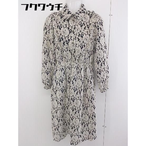 ◇ LEBECCA boutique ウエストゴム 花柄 フリル 長袖 膝下丈 ワンピース サイズF アイボリー ブラック レディース 【中古】 【1112220001725】 ◇ LEBECCA boutique ウエストゴム 花柄 フリル 長袖 膝下丈 ワンピース サイズF アイボリー ブラック レディース 【中古】 【1112220001725】