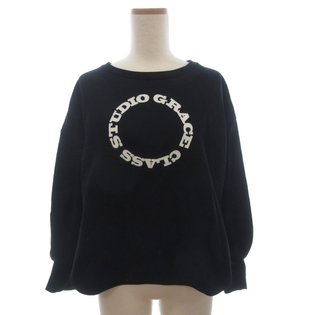 グレースクラス GRACE Class 23AW カットソー トレーナー 長袖 プリント 黒 ブラック 36
