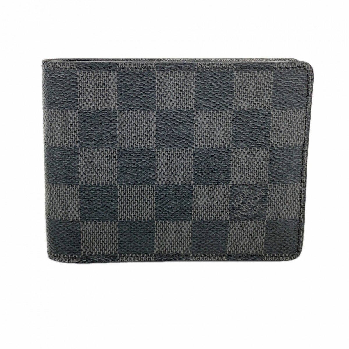 【6ec2556】ルイヴィトン 札入れ ダミエ・グラフィット ポルトフォイユ ミュルティプル N62663 グレー ブラック【中古】メンズ