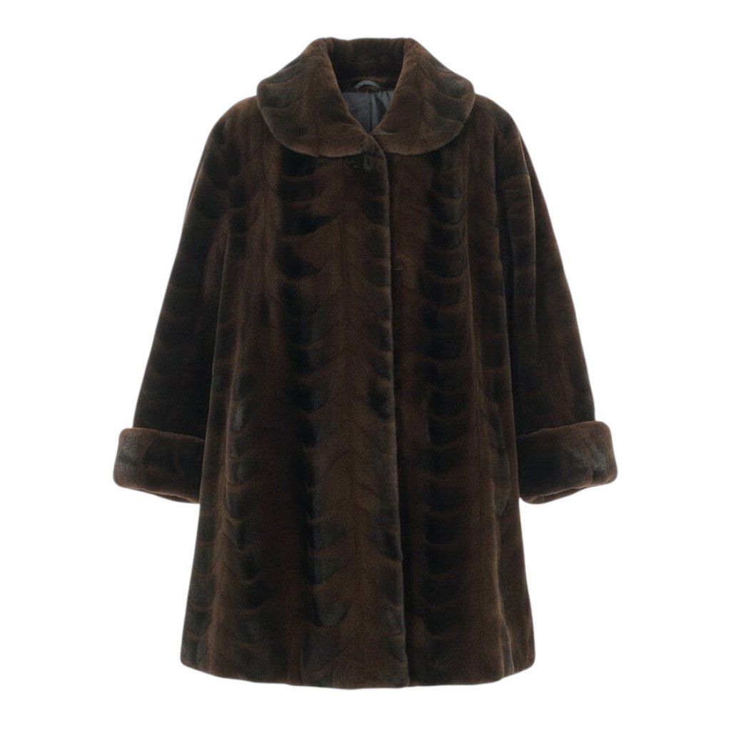 R161 美品 F エンバ シェアードミンク ファーコート ブラウン レディース 超美品 EMBA(エンバ) コート レディース ブラウン EMBA エンバ 高級