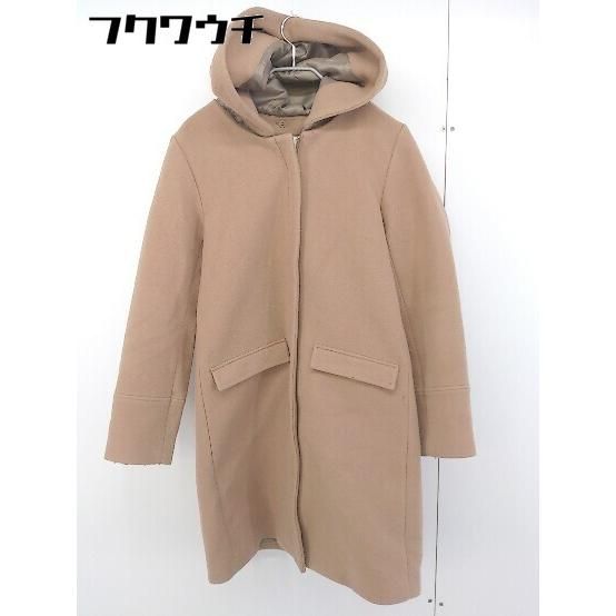 ■ A day in the life UNITED ARROWS フード付 長袖 メルトン ノーカラー コート サイズ38 ベージュ レディース 【中古】 【1201270001363】
