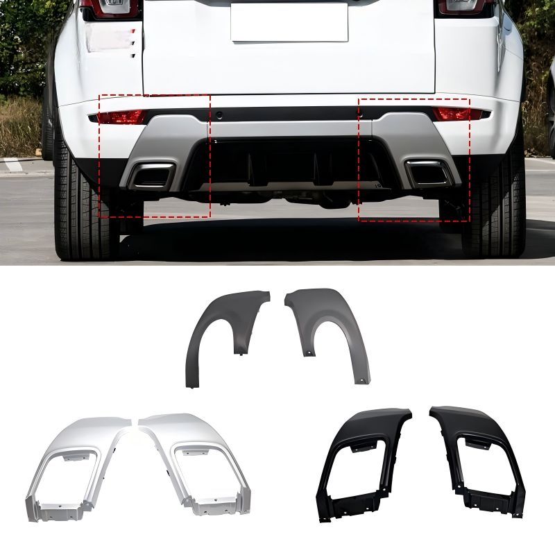 【送料無料】ランドローバー レンジローバー イヴォーク Range Rover Evoque 2012-2018対応 ヤオドウ・ヤオチー用 テールエンド装飾パネル ABS製 高耐久 車体ドレスアップ 保護パーツ シルバー ブラック グレー 一対セット