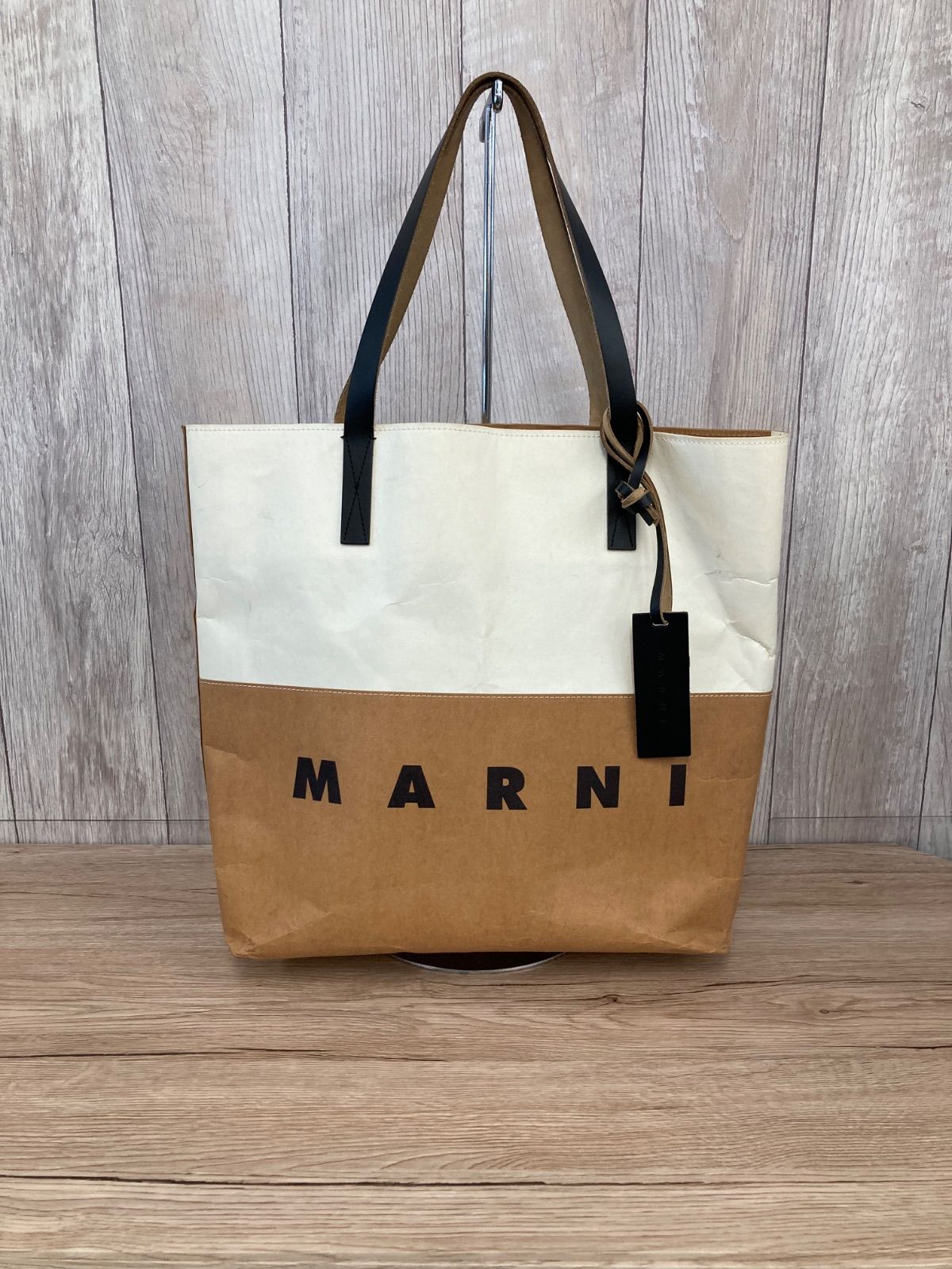 MARNI トートバッグ ブラウン/カーキ ペーパー仕様