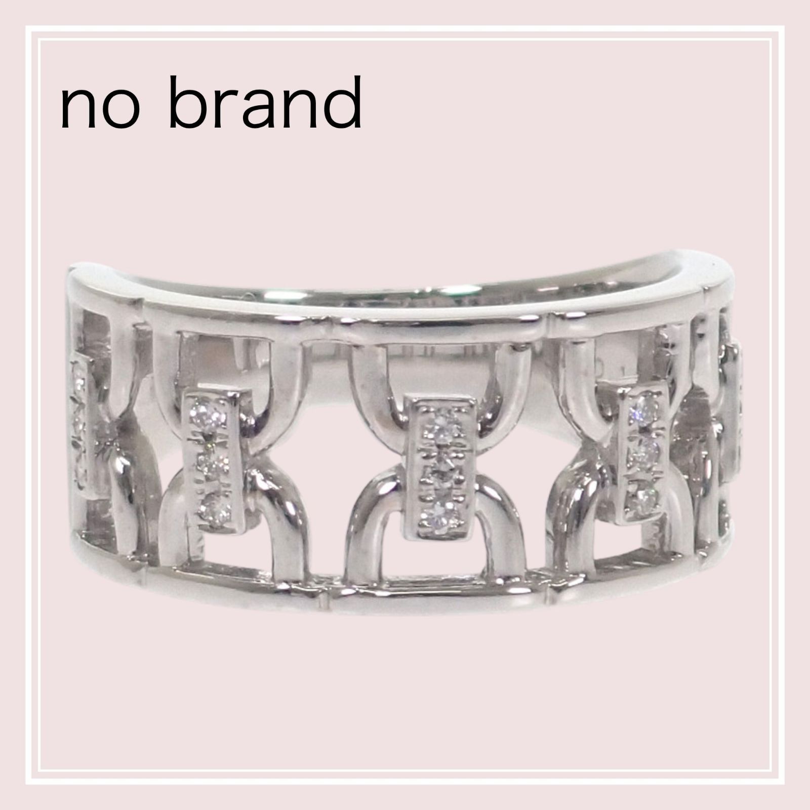 【no brand】デザインジュエリー 18金 K18 ホワイトゴールド ダイヤモンド 0.10ct リング 14号 付属品 サービス箱 レディース メンズ ユニセックス【ジュエリー/アクセサリー】