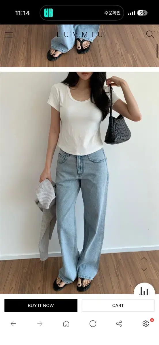 luvmiu リーTシャツ 白 M