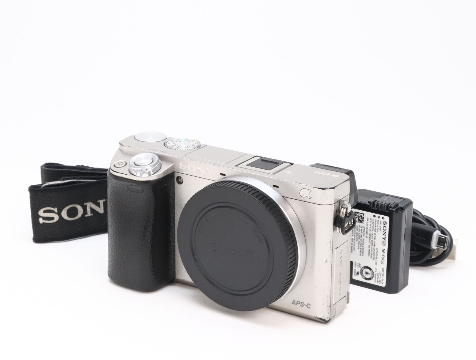 B- (並品) SONY ソニー α6000 LCE-6000 シルバー ボディ シャッター数 31,355枚 初期不良返品対応 55-124