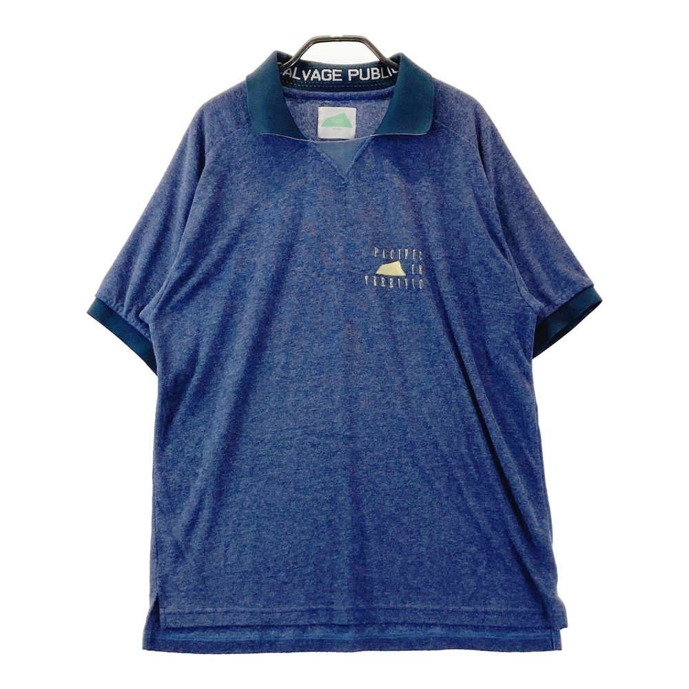 サイズ：L SALVAGE PUBLIC サルベージパブリック 襟付 半袖Tシャツ パイル地 ネイビー系 [240101694221] ゴルフウェア メンズ ストスト