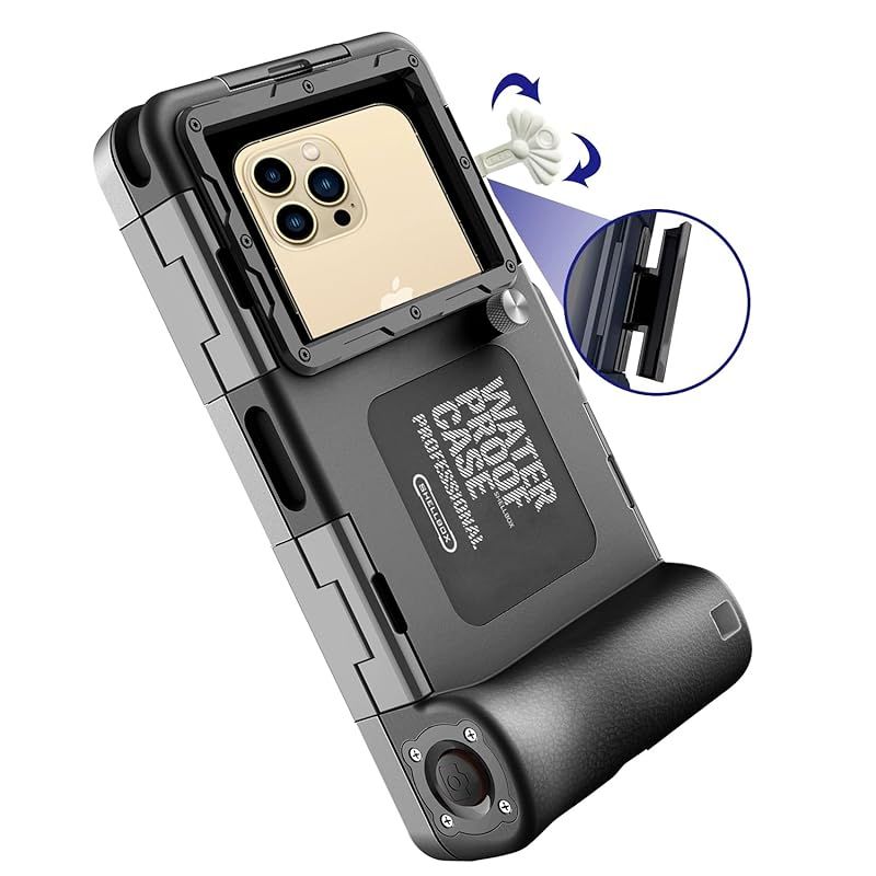 【新品】 iPhone 用水中撮影ケース IPX8防水レベルまで15mまで潜水可能 スマホ用防水ポーチ 夏フェス・お風呂・海水浴・温泉・お釣り用 ストラップ付き (ブラック) 0