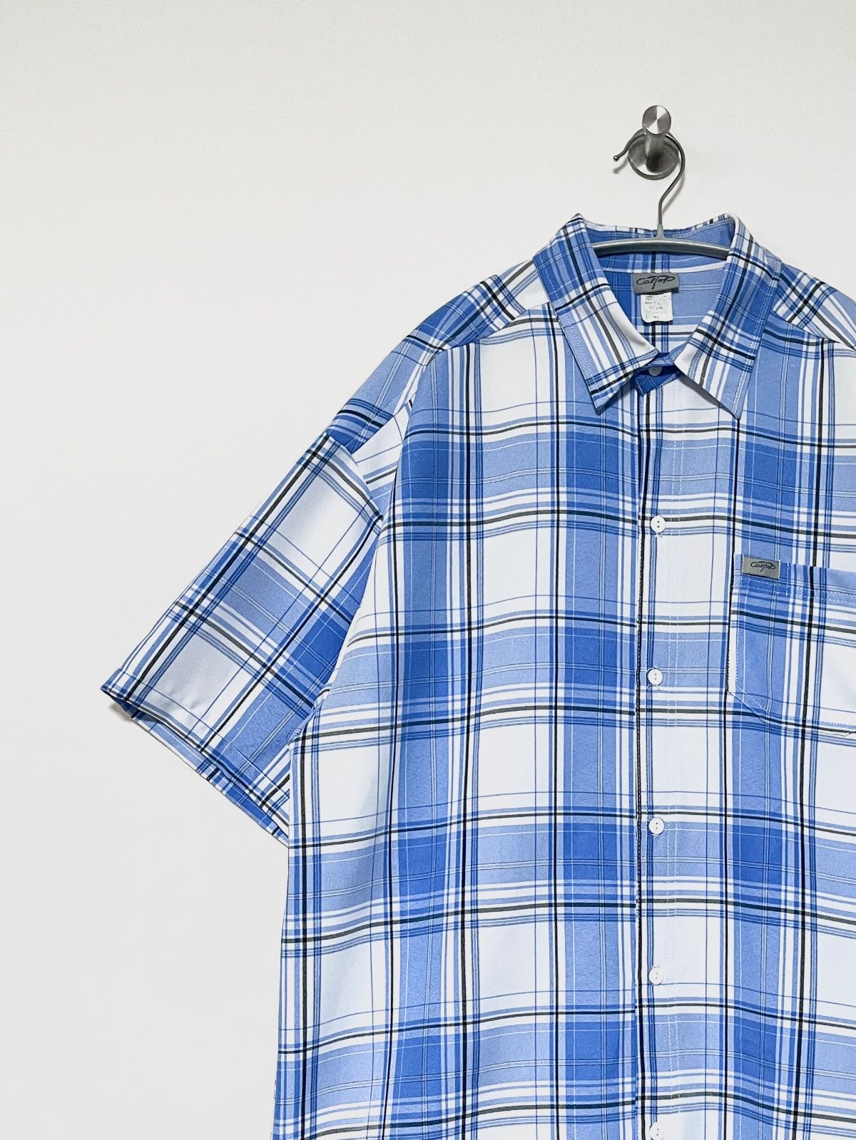 【CALTOP】S/S チェックシャツ XL キャルトップ 半袖 ビックサイズ 古着