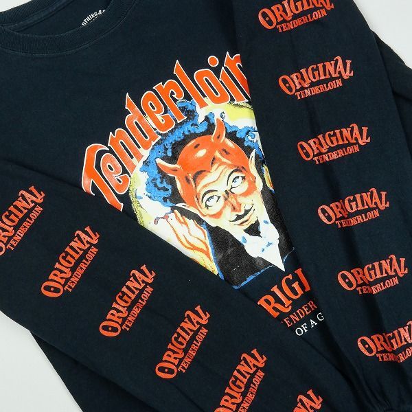 Size【M】 TENDERLOIN テンダーロイン TEE L/S O.N BLACK ロンT 黒