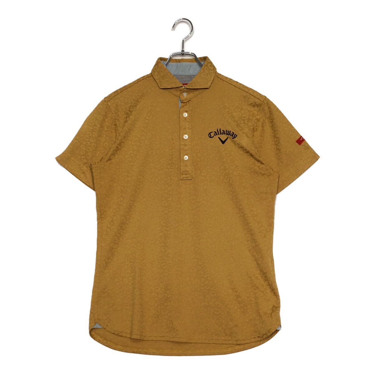 中古 メンズ キャロウェイ Callaway 半袖ポロシャツ L ベージュ系 レッドレーベル レオパード柄