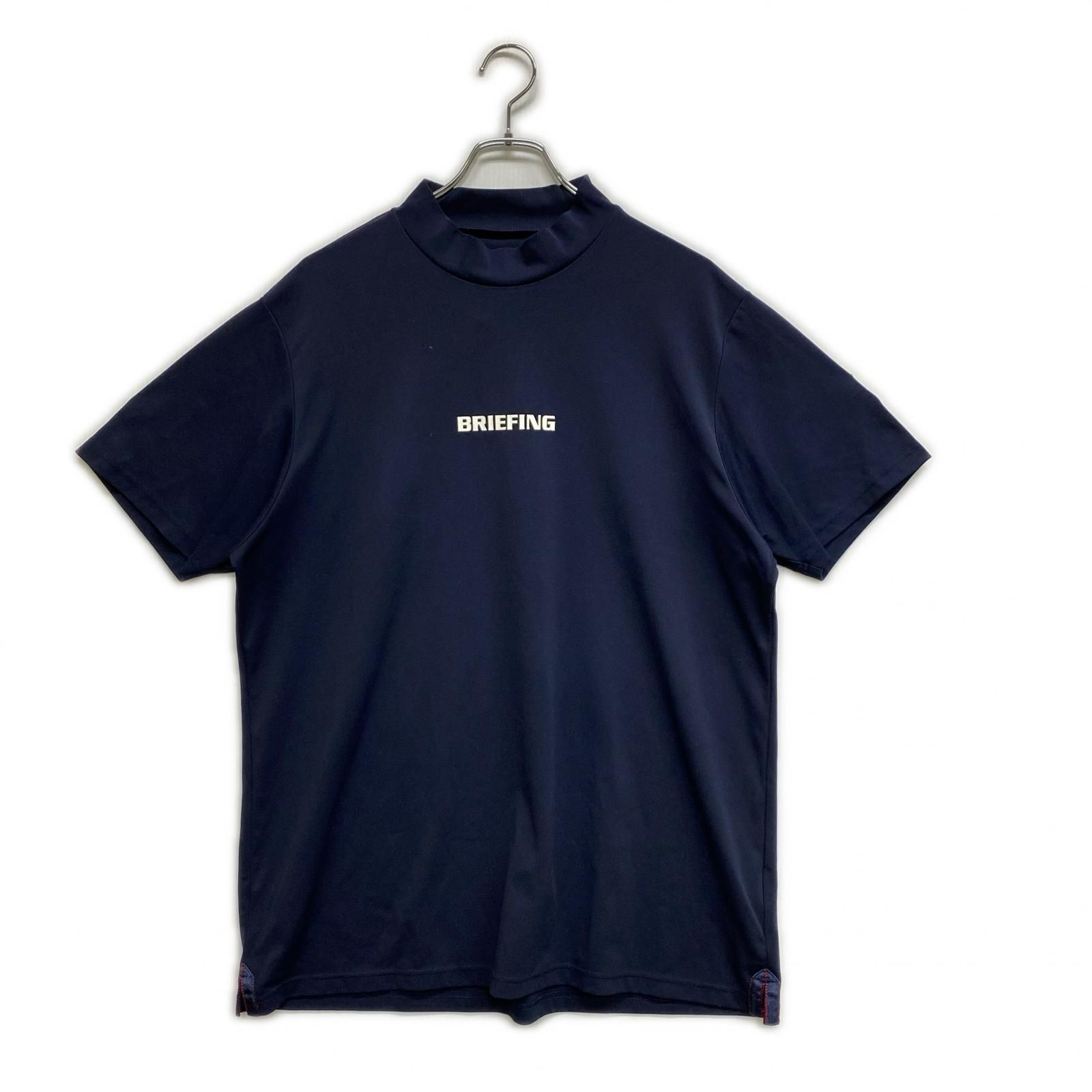 中古 メンズ ブリーフィング BRIEFING 半袖シャツ XL ネイビー モック