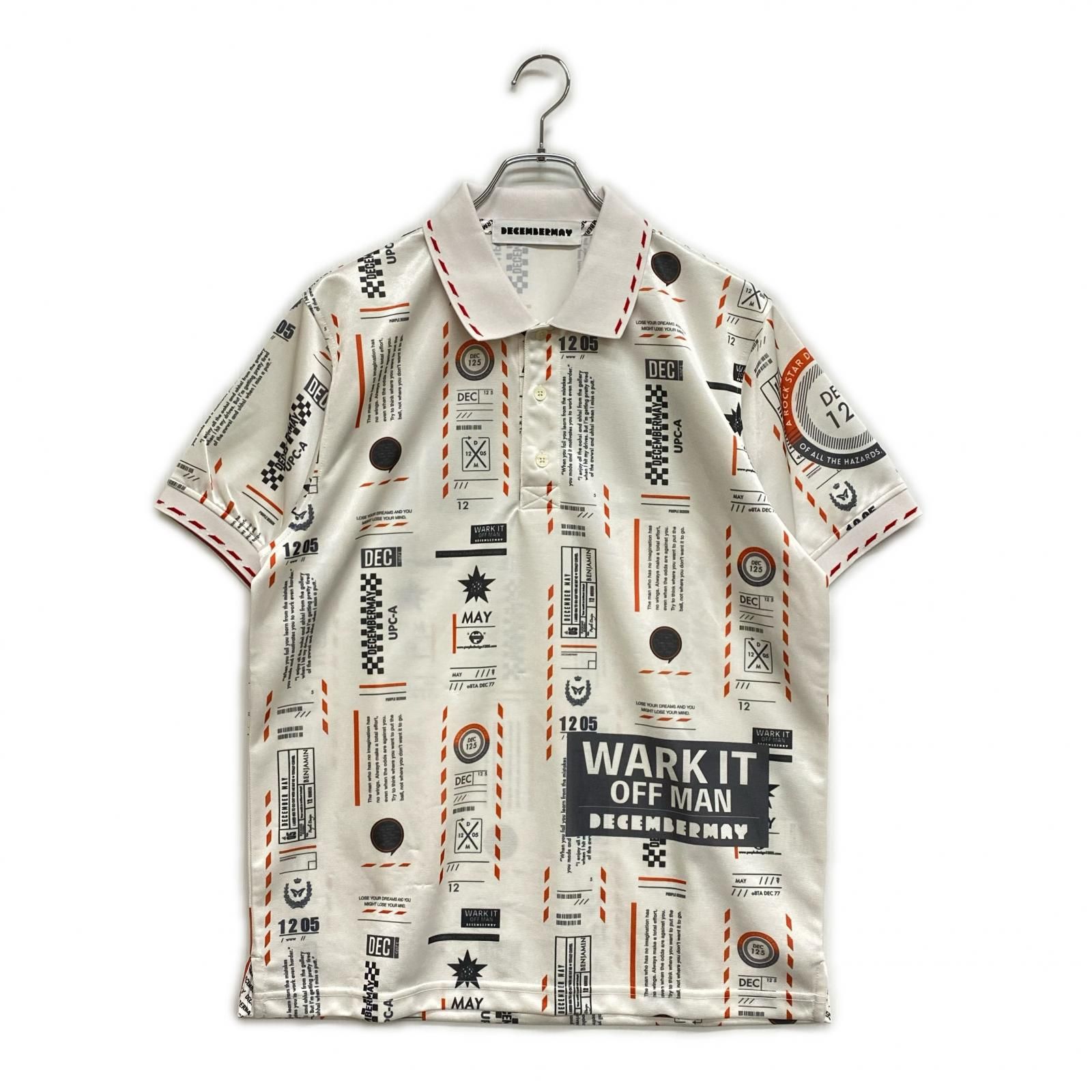 DECEMBER MAY ディセンバーメイ　メンズポロシャツ　XL 中古 メンズ ディセンバーメイ DECEMBERMAY 半袖ポロシャツ XL 白