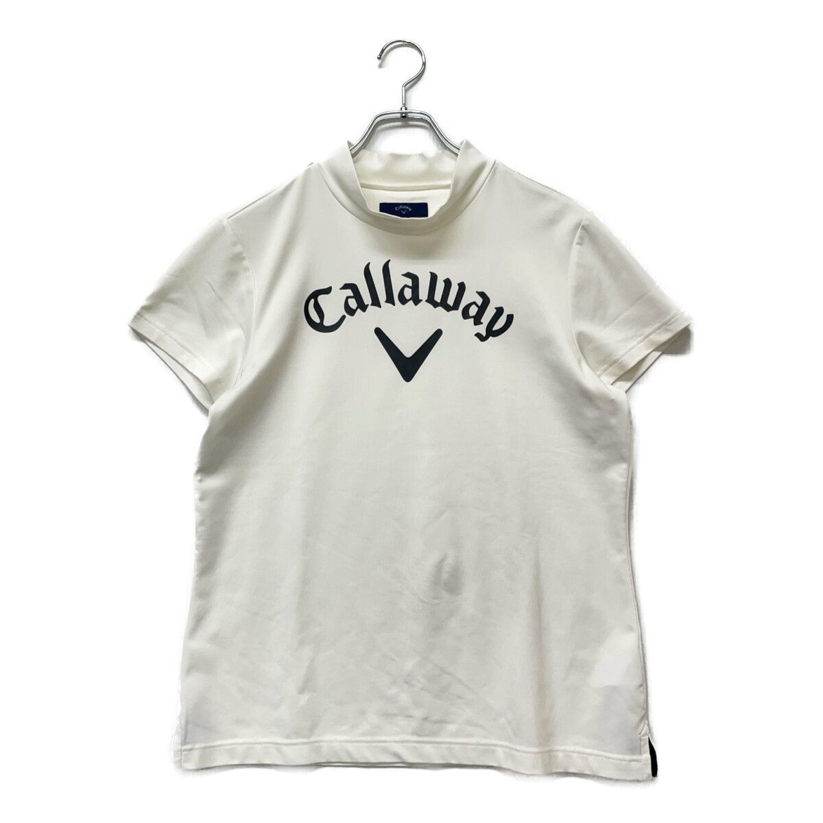 中古 レディース キャロウェイ Callaway 半袖シャツ LL 白 ホワイト モックネック ストレッチ