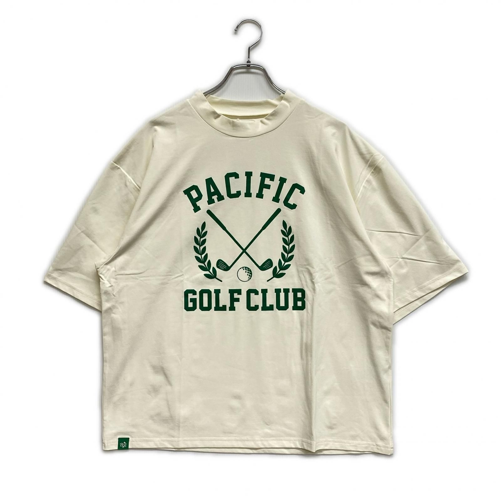 中古 メンズ パシフィックゴルフクラブ PACIFIC GOLF CLUB 半袖シャツ L アイボリー モックネック