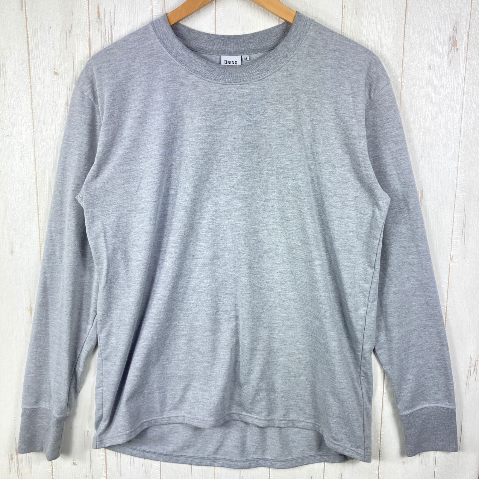 ✉️Unisex M グレー系 Bring ( ブリング ) ドライコットニー ロングスリーブ ティーシャツ Drycottony Long Sleeve Shirt ポリエステル ウェア トップス インナー シャツ ロングスリーブTシャツ