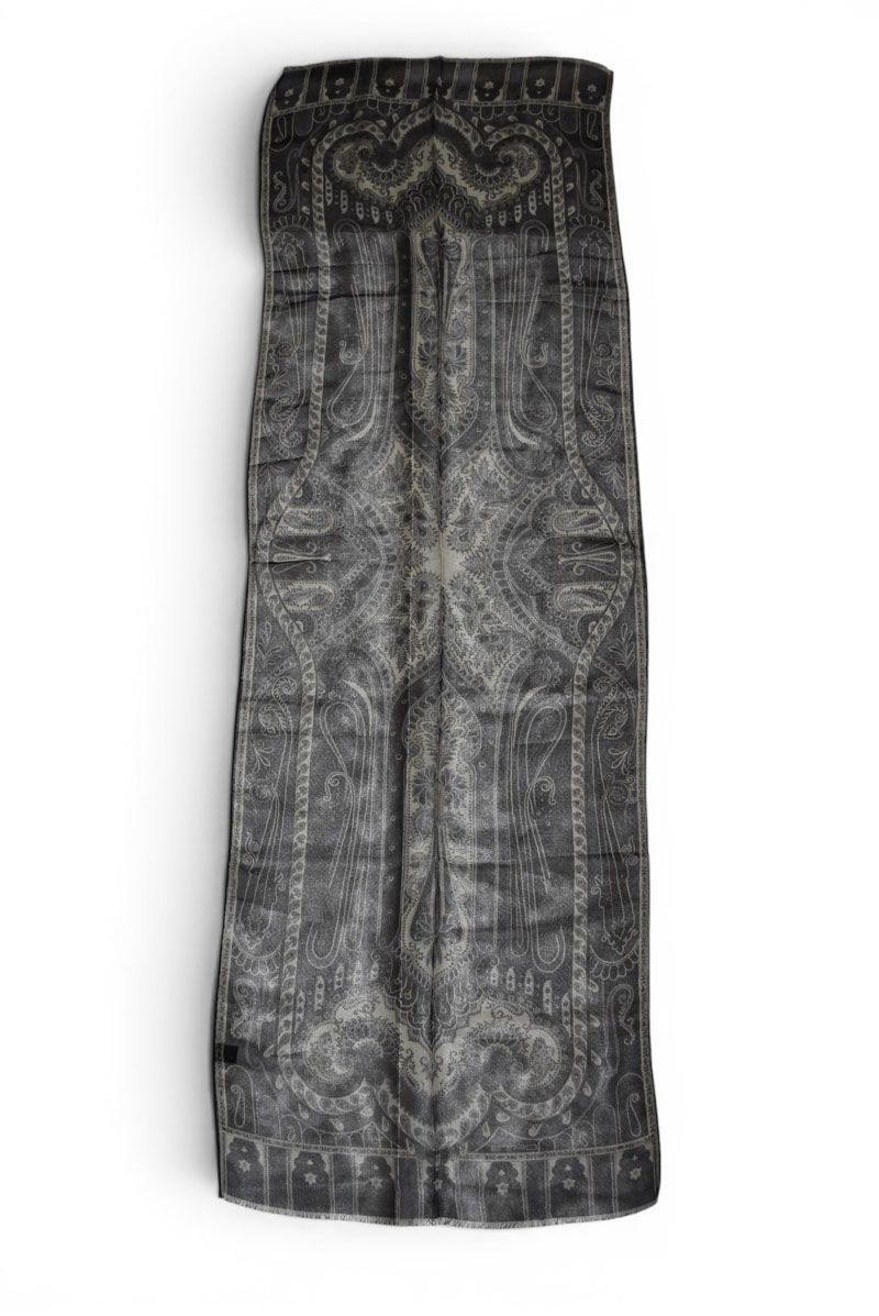 エトロ スカーフ ペイズリー柄 ネイビー系 ETRO ヴィンテージ フリンジ