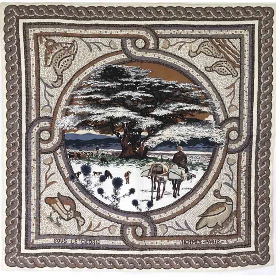エルメス HERMES スカーフ カレ90 SOUS LE CEDRE