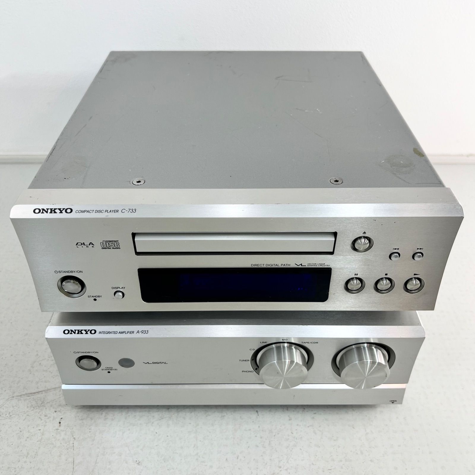 ONKYO A-933 プリメインアンプ　ジャンク ジャンク】ONKYO A-933 プリメインアンプ シルバー オンキョウ