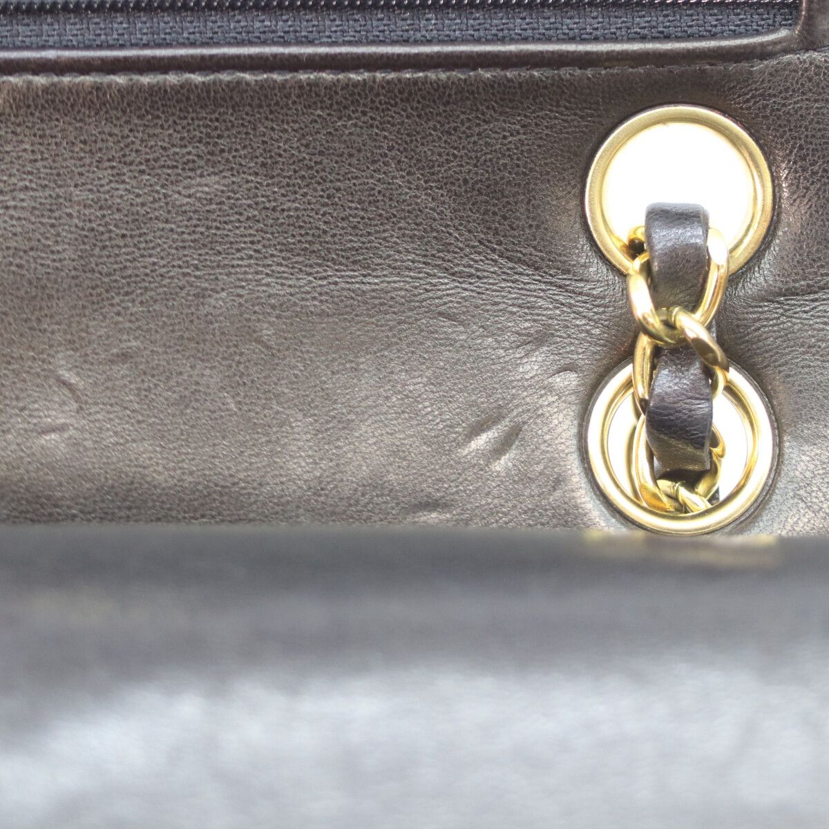 CHANEL シャネル A01113 黒ラム ゴールド金具 Wフラップ マトラッセ23 