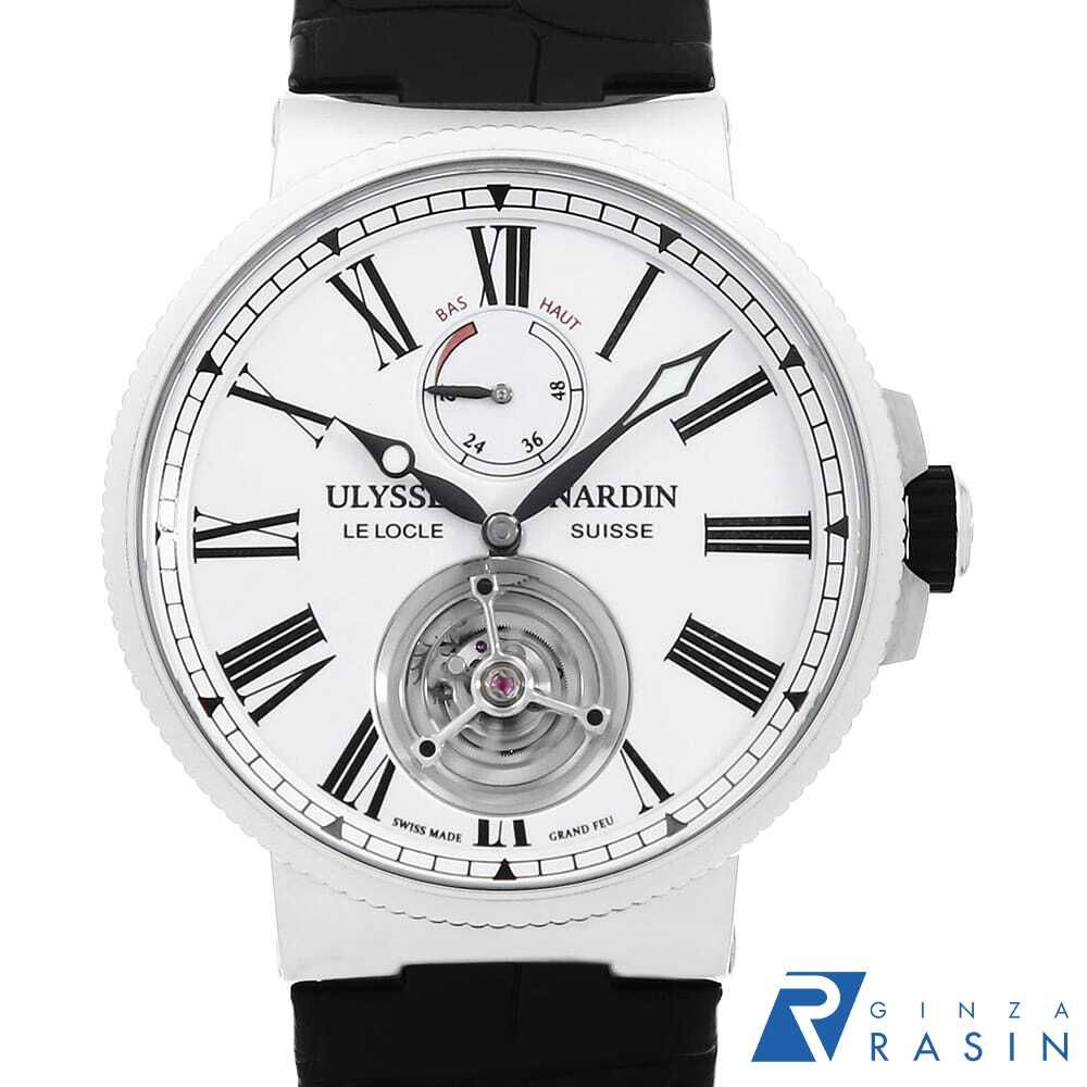ユリスナルダン マリーン トゥールビヨン 1283-181/E0 中古 メンズ