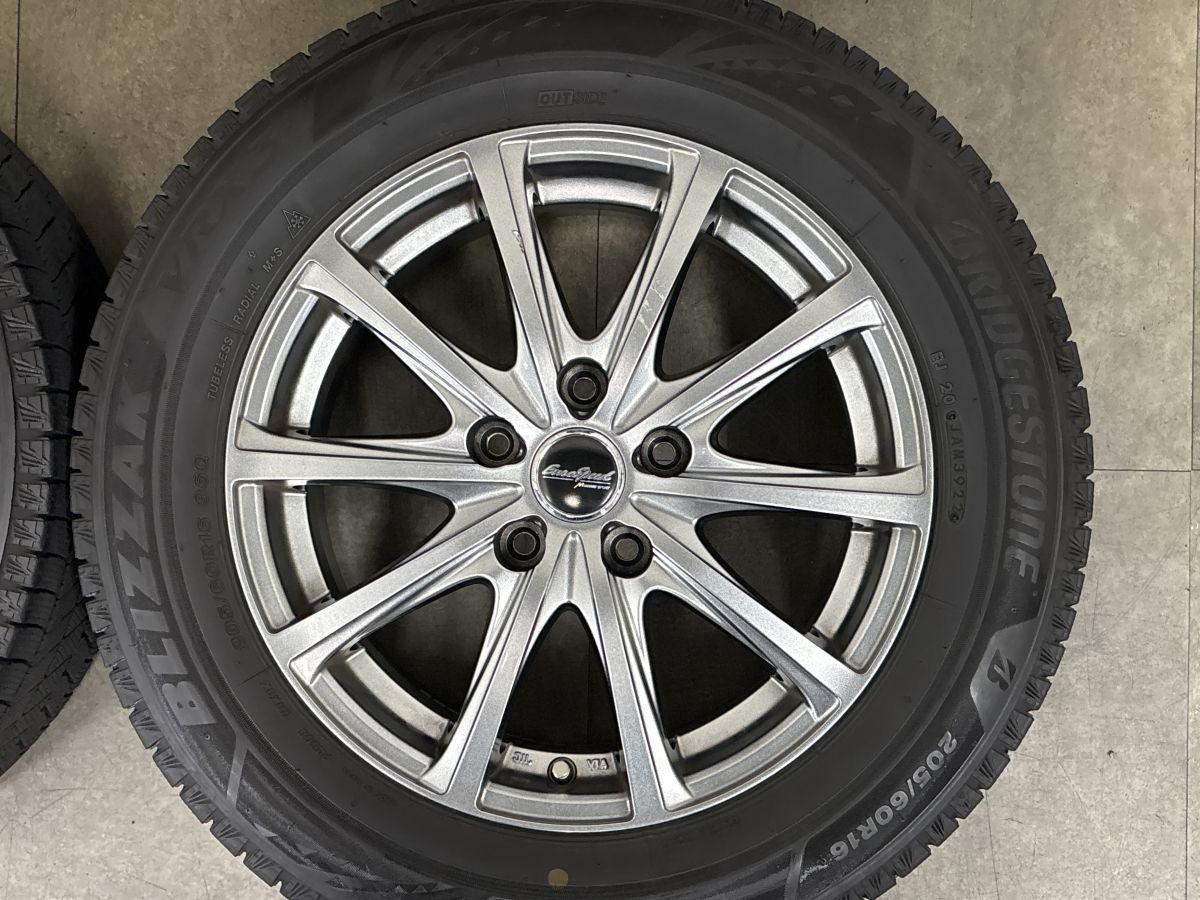 と*り様 再16インチ ホイールセット205/60r16 vrx3バリ溝 バリ溝】ユーロスピード 16in 6.5J +48 PCD114.3 ブリヂストン
