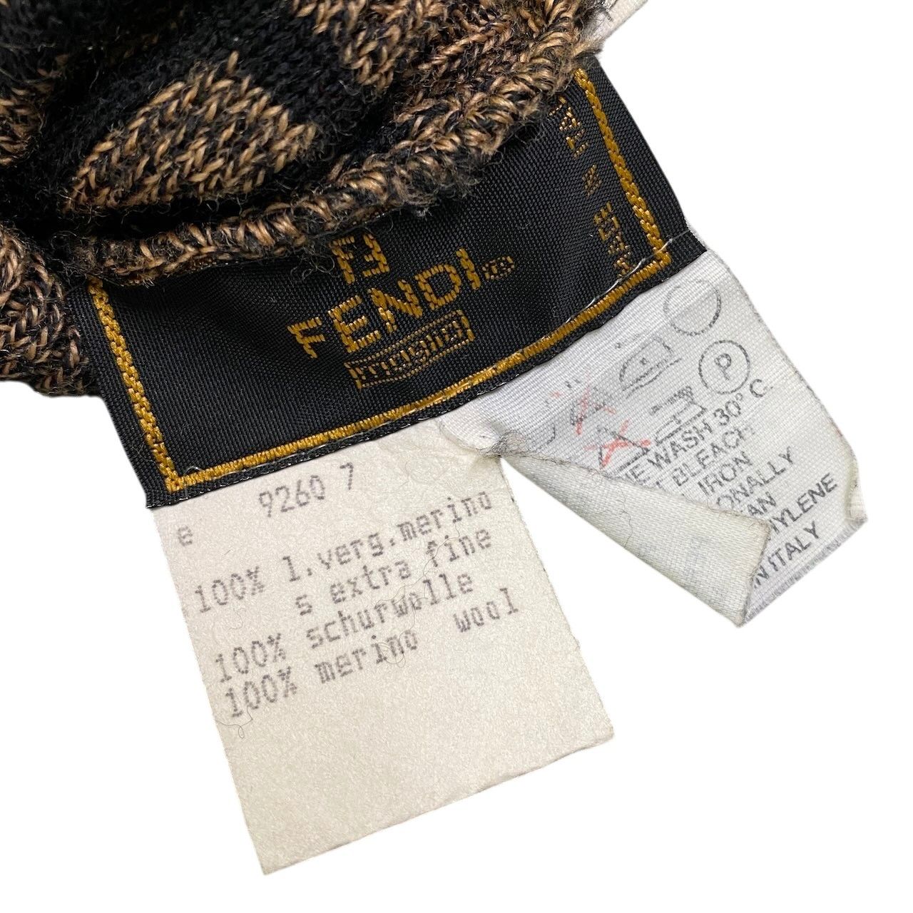 e16 FENDI フェンディ 手袋 ズッカ柄 FFロゴ イタリア製 42サイズ