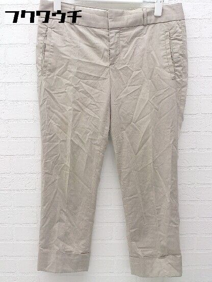 ◇ BANANA REPUBLIC バナナリパブリック ストライプ ロールアップ 七分丈 サブリナ パンツ 4サイズ ブラウン系 レディース 【中古】 【1002798903876】