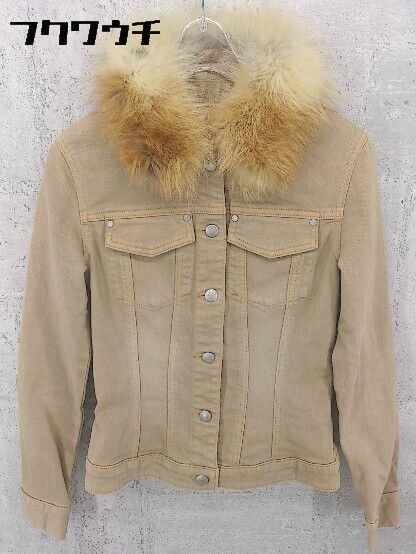 ◇ Private Label プライベートレーベル ファー付 長袖 Gジャン デニム ジャケット サイズM ブラウン系 レディース 【中古】 【1002798901605】