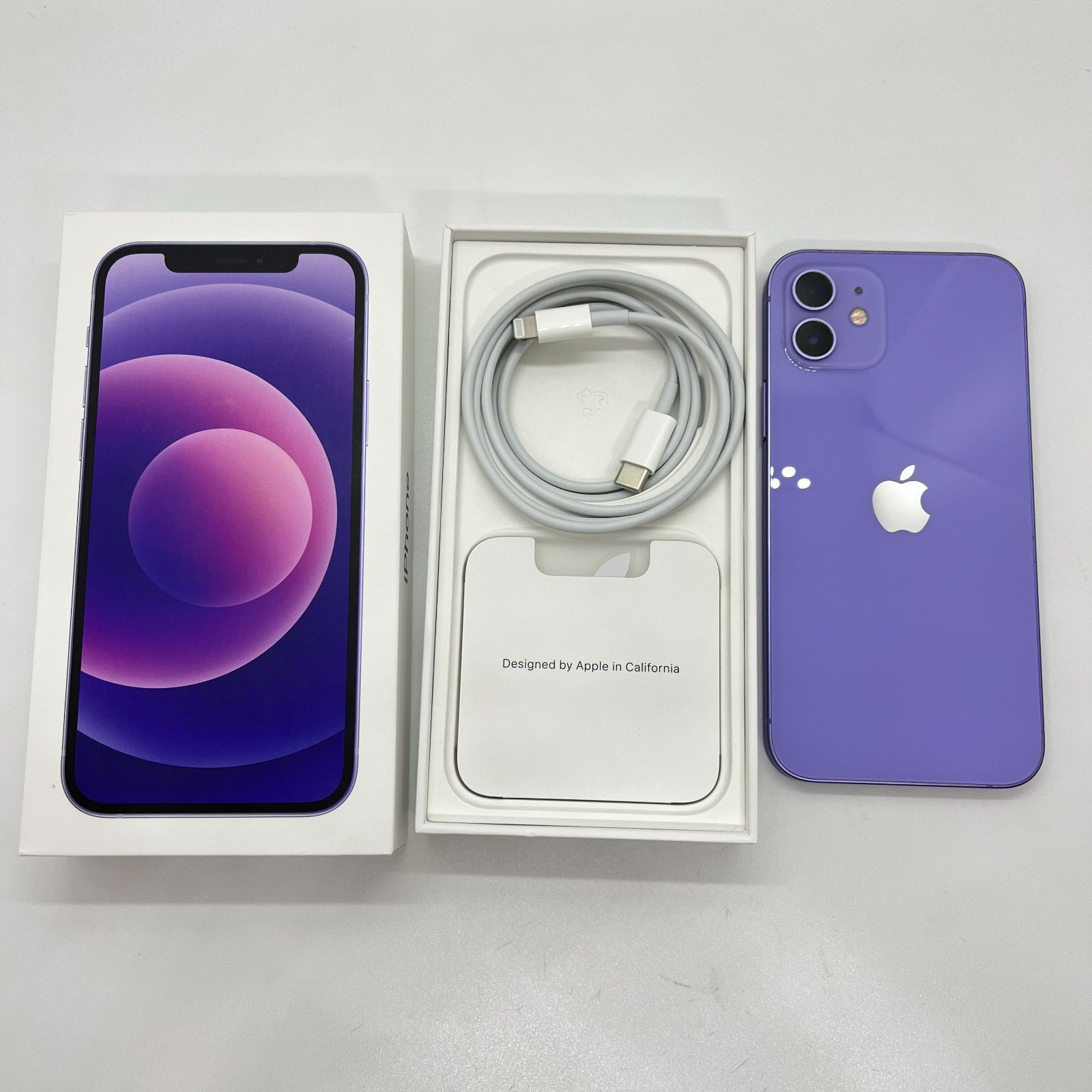 k1448 iphone12 64GB パープル　ジャンク扱いバッテリー76% 新品バッテリー】iPhone12 64GB パープル SIM解除済 - メルカリ