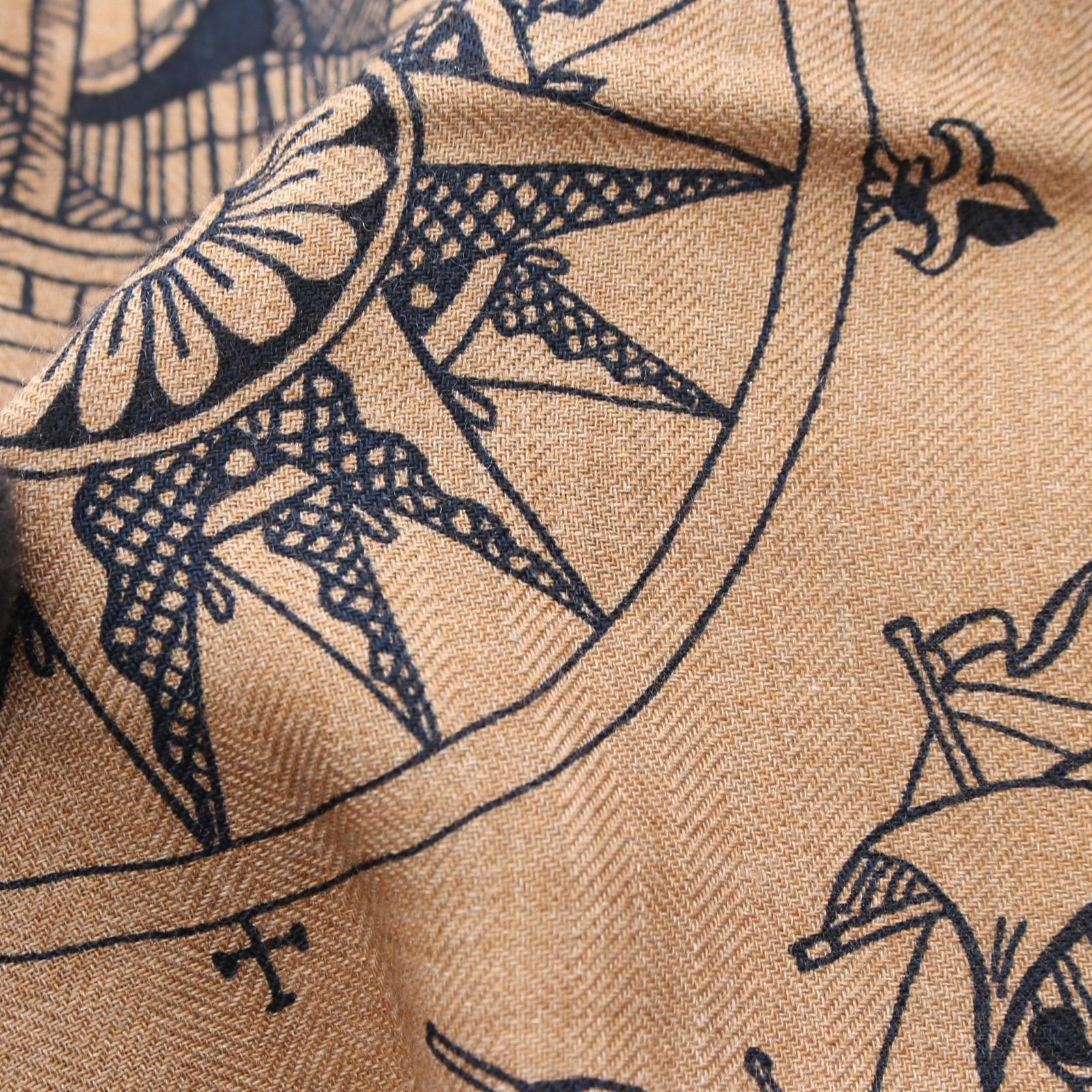エルメス HERMES スカーフ カレジェアン カレ140 Tatouages Marins Bandana シルク カレジェアン レディース Used A